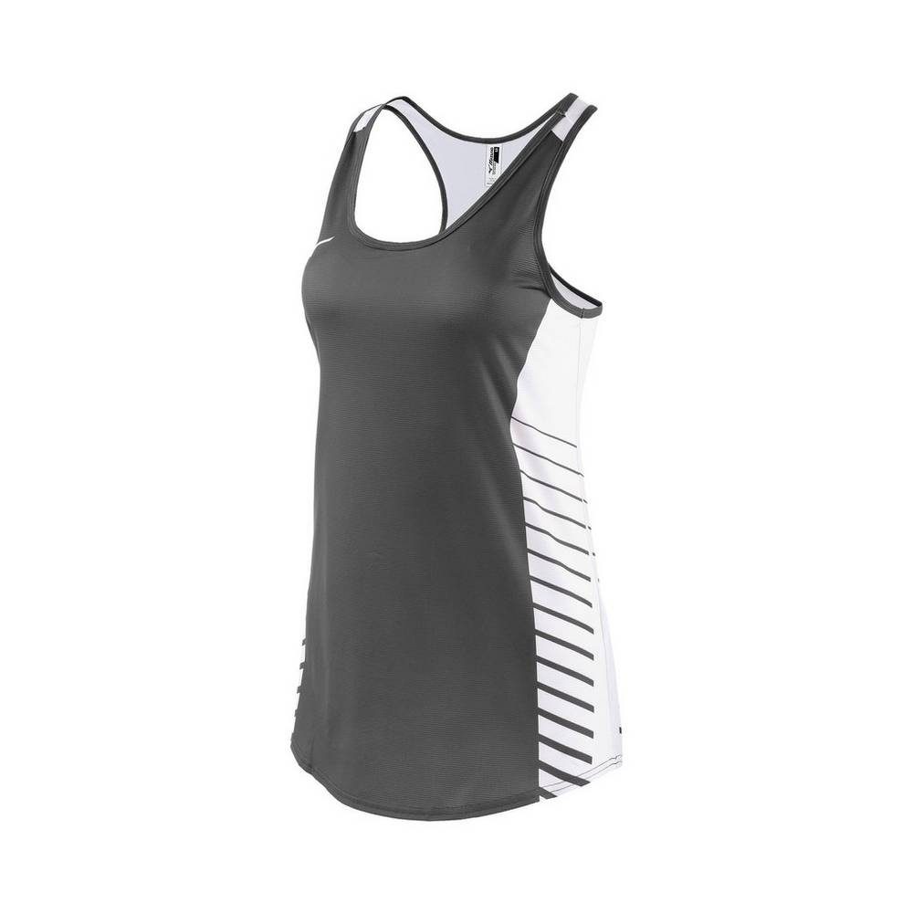 Damske Tank Top Mizuno Team Siva/Biele Vypredaj SRLG25847